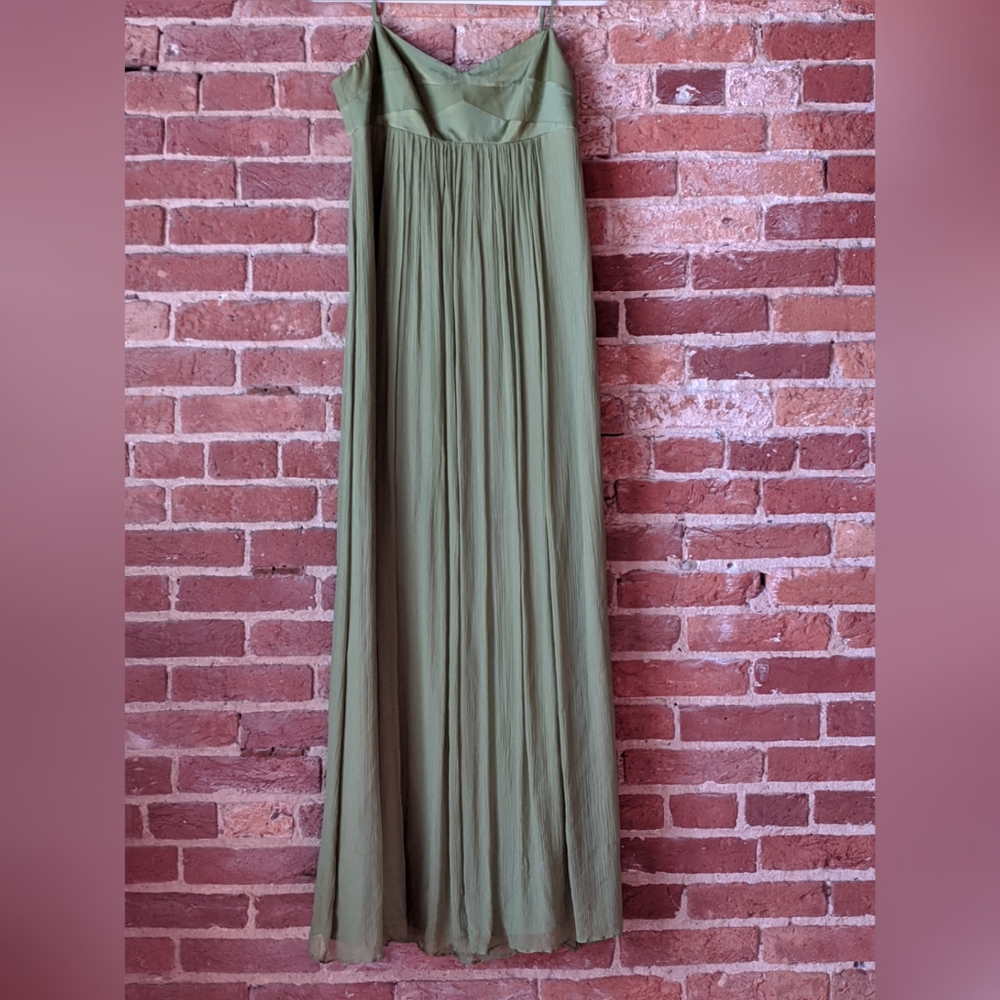 BCBGMaxAzria Lt Green Empire Waist Formal Gown